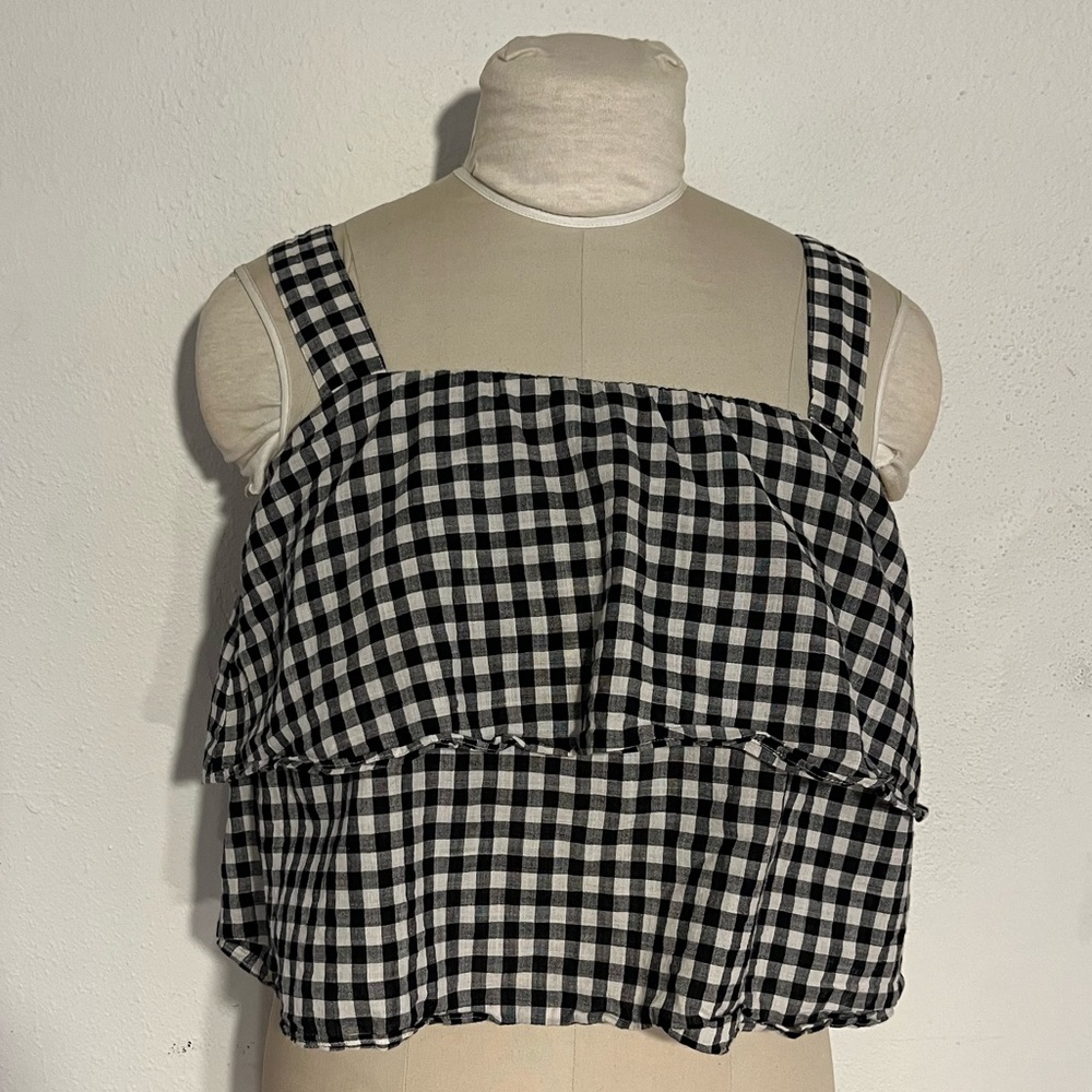 Madewell tiered buffalo check tank, Small